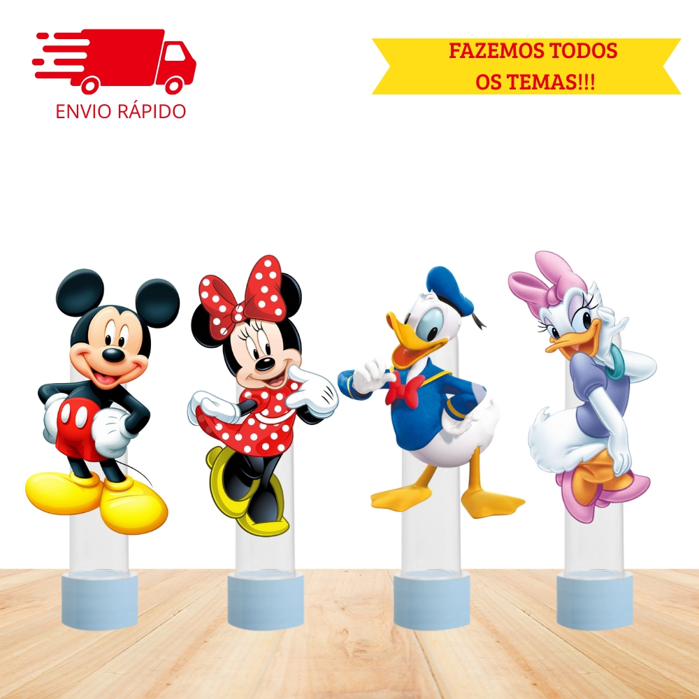 Apliques para Tubetes MINNIE E MICKEY - FAZEMOS TODOS OS TEMAS - Envio Imediato
