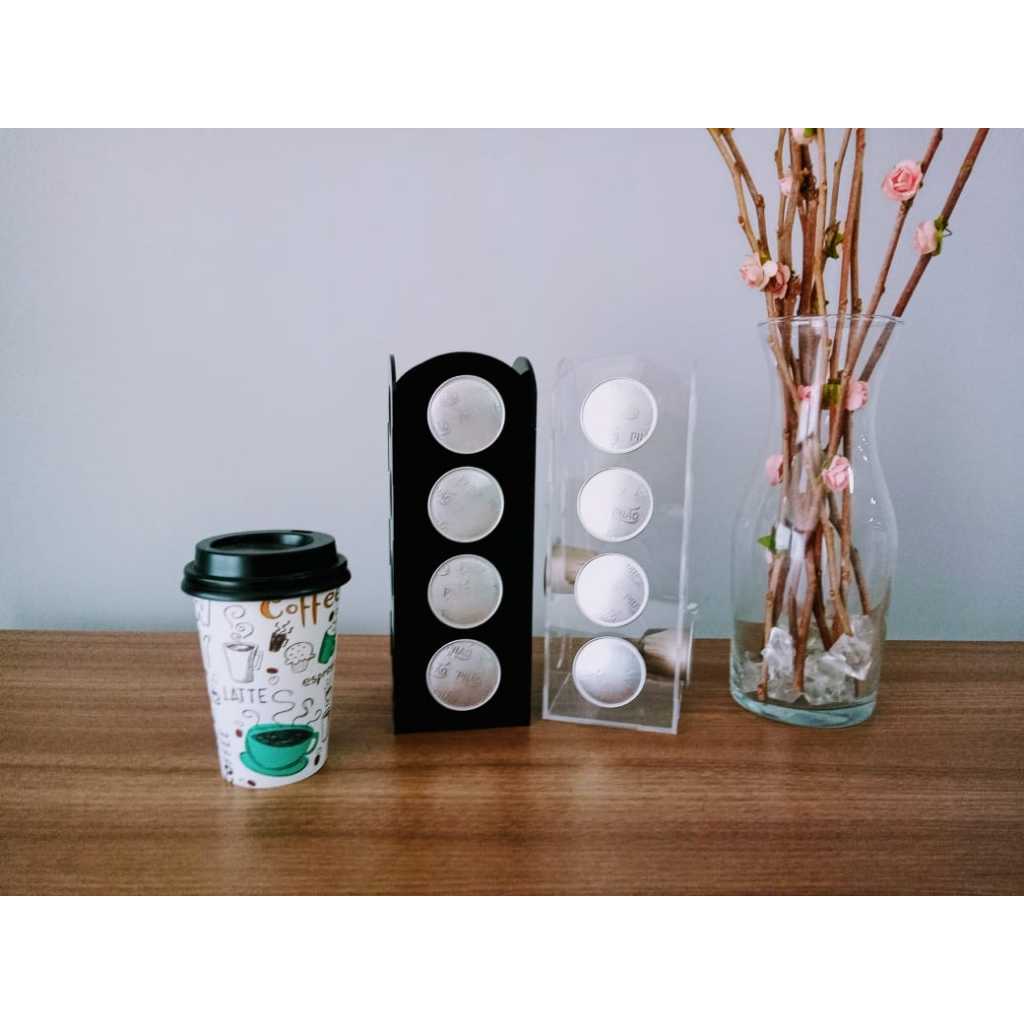 Suporte para Capsulas de Cafe Compativel Nespresso Modelo Torre 2 Cores em Acrilico
