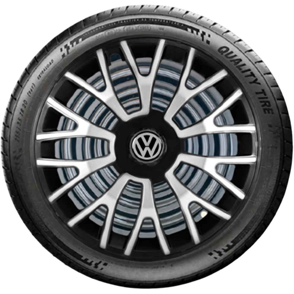 Jogo 4 Calotas Esportiva Triton Preto/Prata Aro 14 VW Volkswagen Gol G2 G3 G4 G5 G6 94 até 2003
