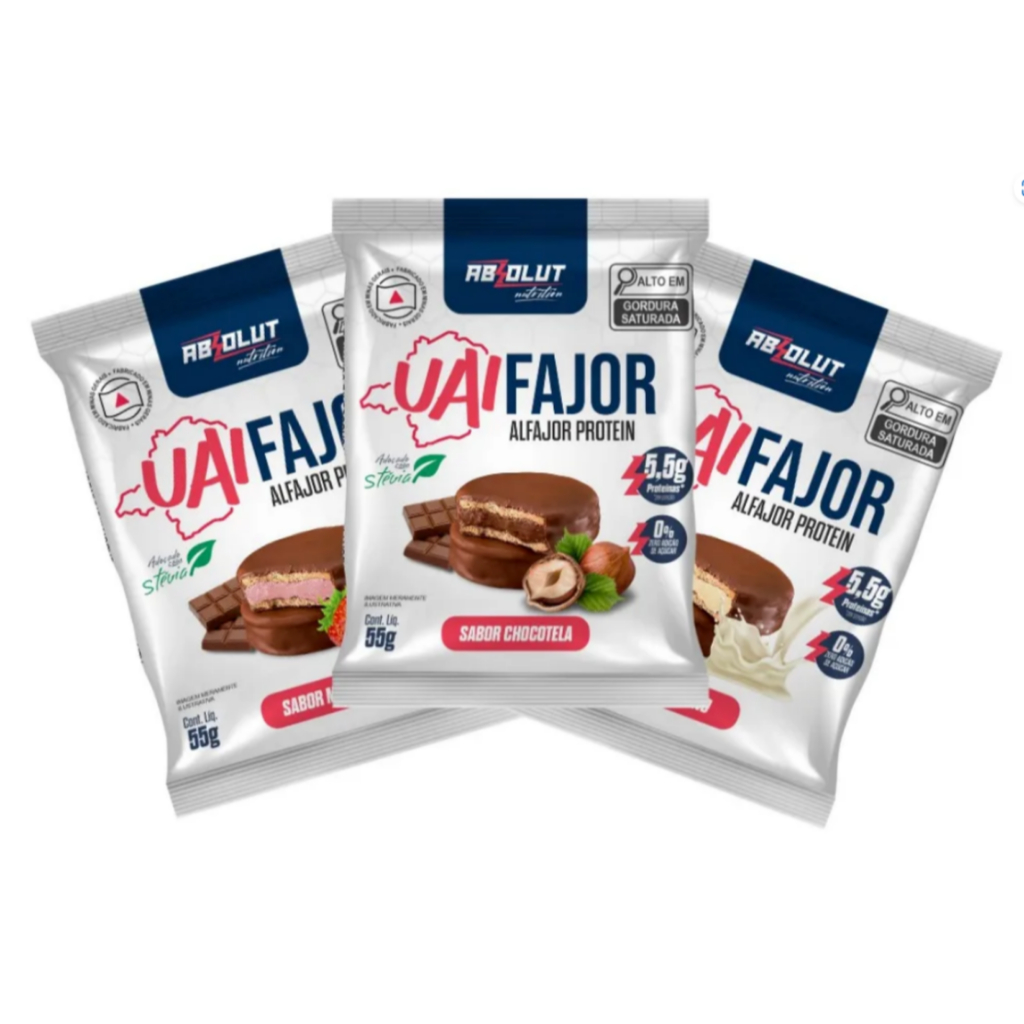 Uaifajor Alfajor Proteico Chocolate com Proteína Sem Açúcar em Oferta na Shopee