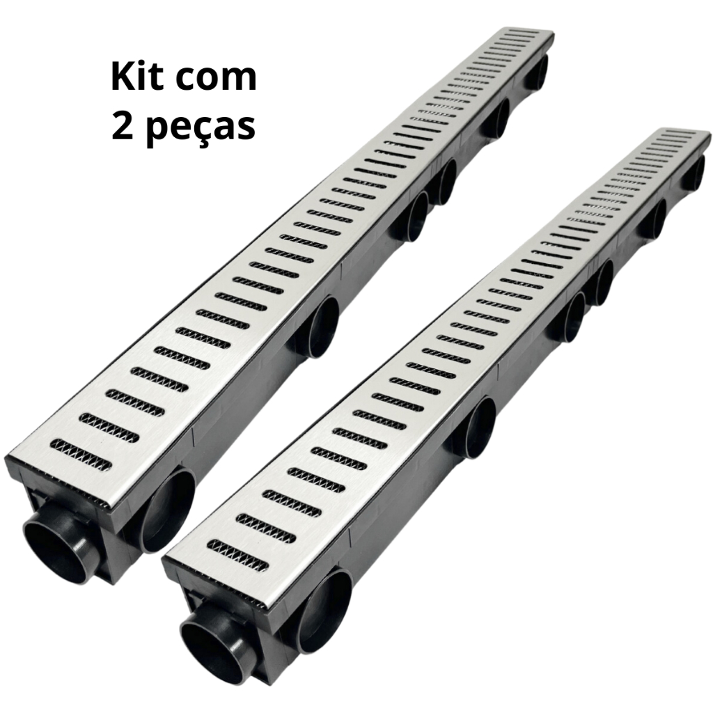 Kit 02 und Ralo Coletor grelha de Inox Linear 10x100 Tela Anti Inseto Escorpião  Drenare Ver Fotos