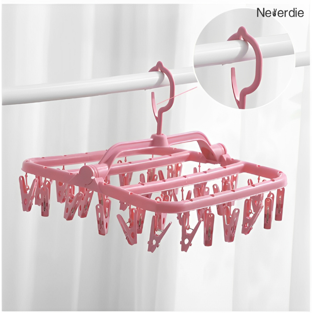 Varal Calcinha Meia Cueca Peça Intima com 32 Prendedores Reforçado Envio Imediato em Oferta na Shopee