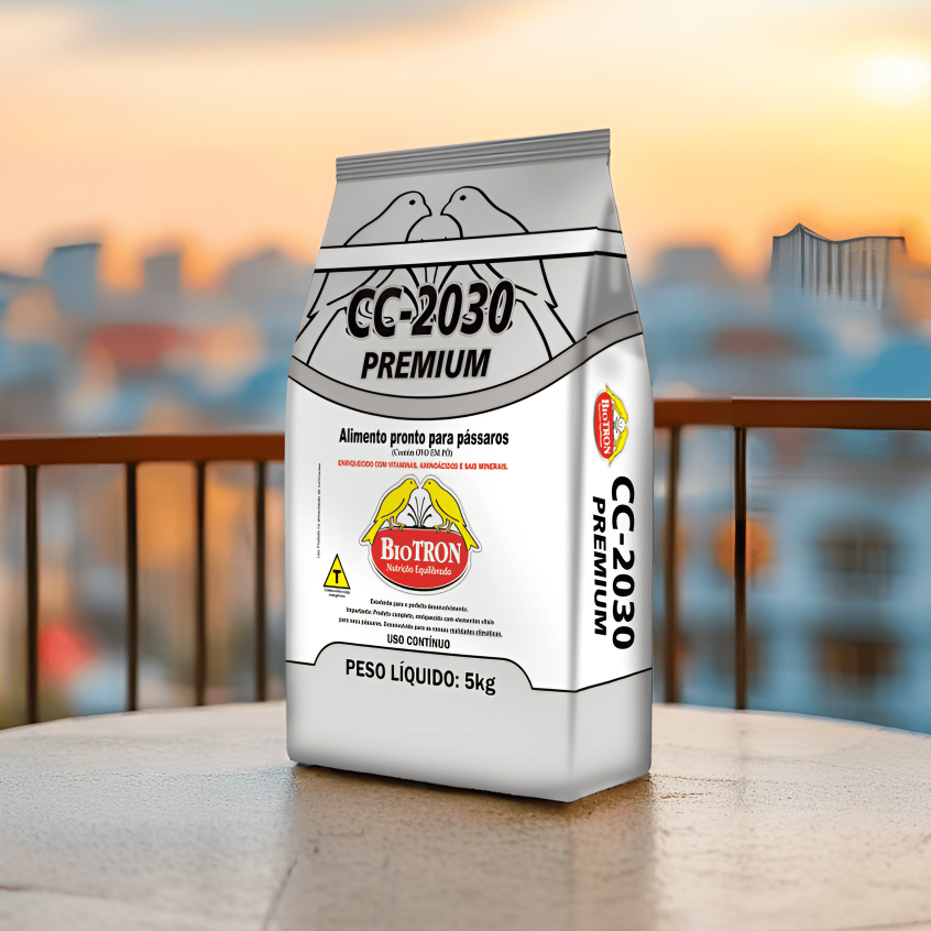 Farinhada Biotron CC-2030 Premium 5kg Pássaros Canários Nutrição Avançada Sem Pigmento C Probiótico em Oferta na Shopee