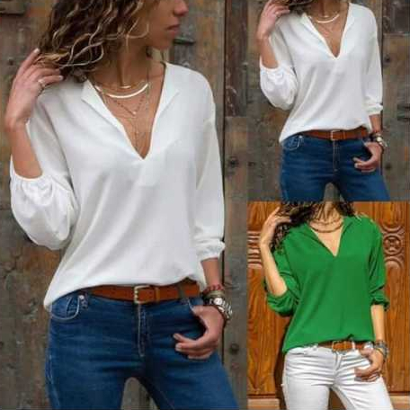 Blusa social  Feminina elegante  Manga 3/4 tecido duna bege em Oferta na Shopee