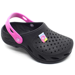 Babuche Sandália Chinelo Infantil Plugt Menina Confortável Macio Leve Preto Rosa Pink Promoção