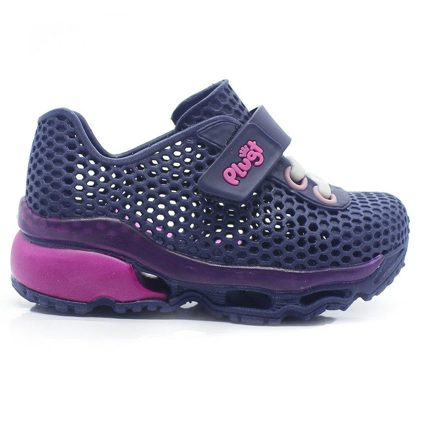 Tênis Infantil Plugt Menina Confortável Escolar Calce Fácil Colors Marinho Pink em Oferta na Shopee