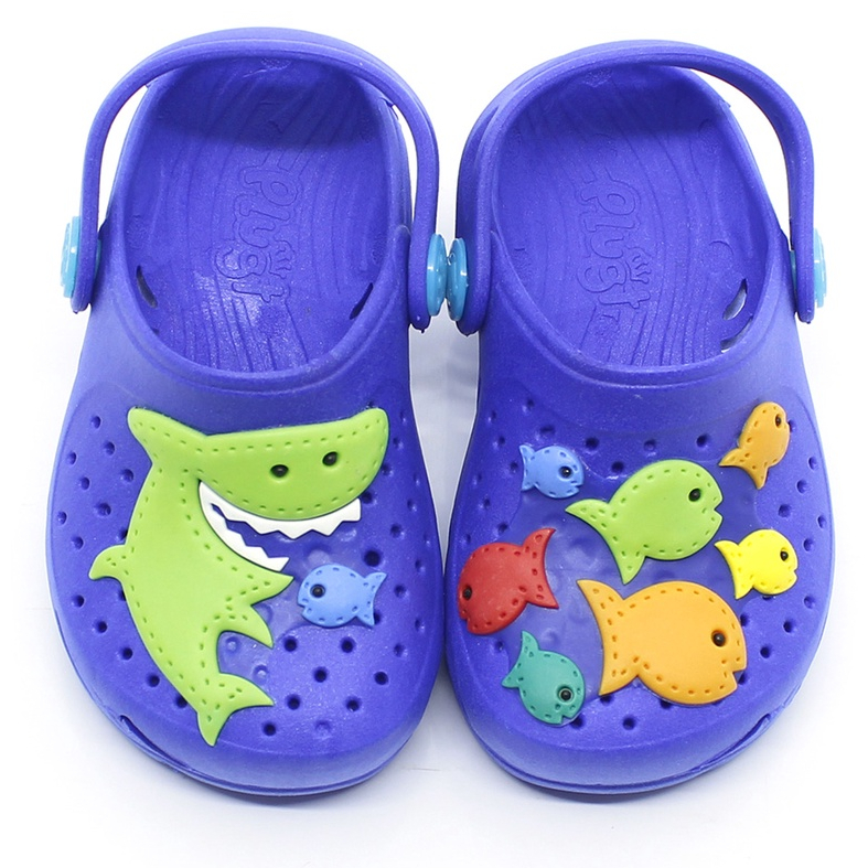 Sandália Babuche Papete Chinelo Infantil Plugt Menino Tubarão Peixe Azul Bebê Primeiros Passos em Oferta na Shopee