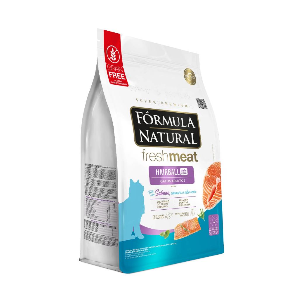 Ração Fórmula Natural Fresh Meat Gatos Pelos Longos Hairball Daily Care 1kg Adimax