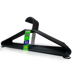 Kit de 60 Cabides Premium Antideslizante Com Cavas Reforçado Roupa Adulto