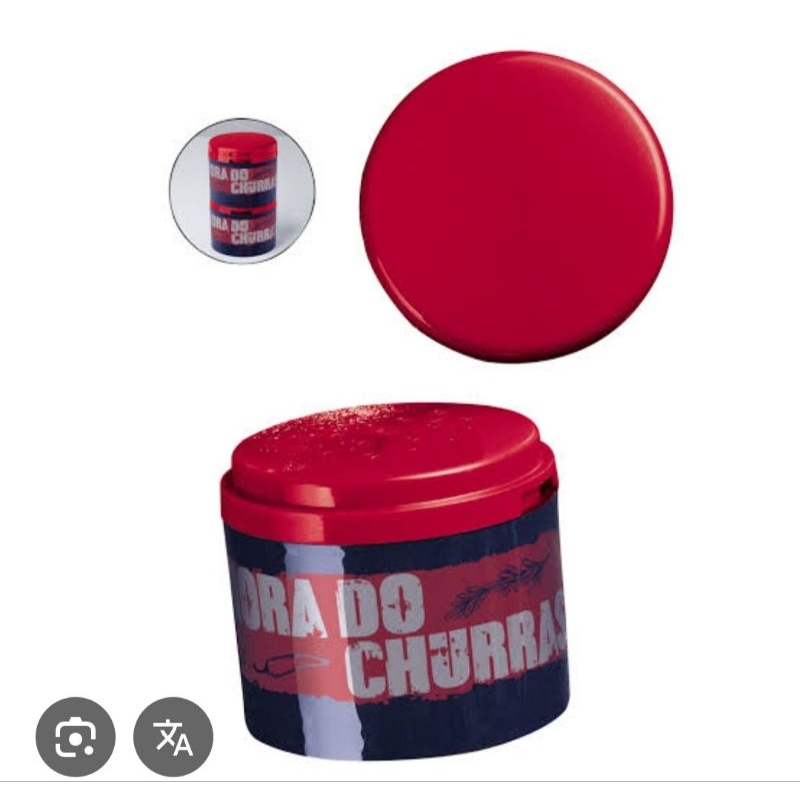 Saleiro De mesa com furinhos Hora do Churrasco  vermelho e Azul, da Tupperware
