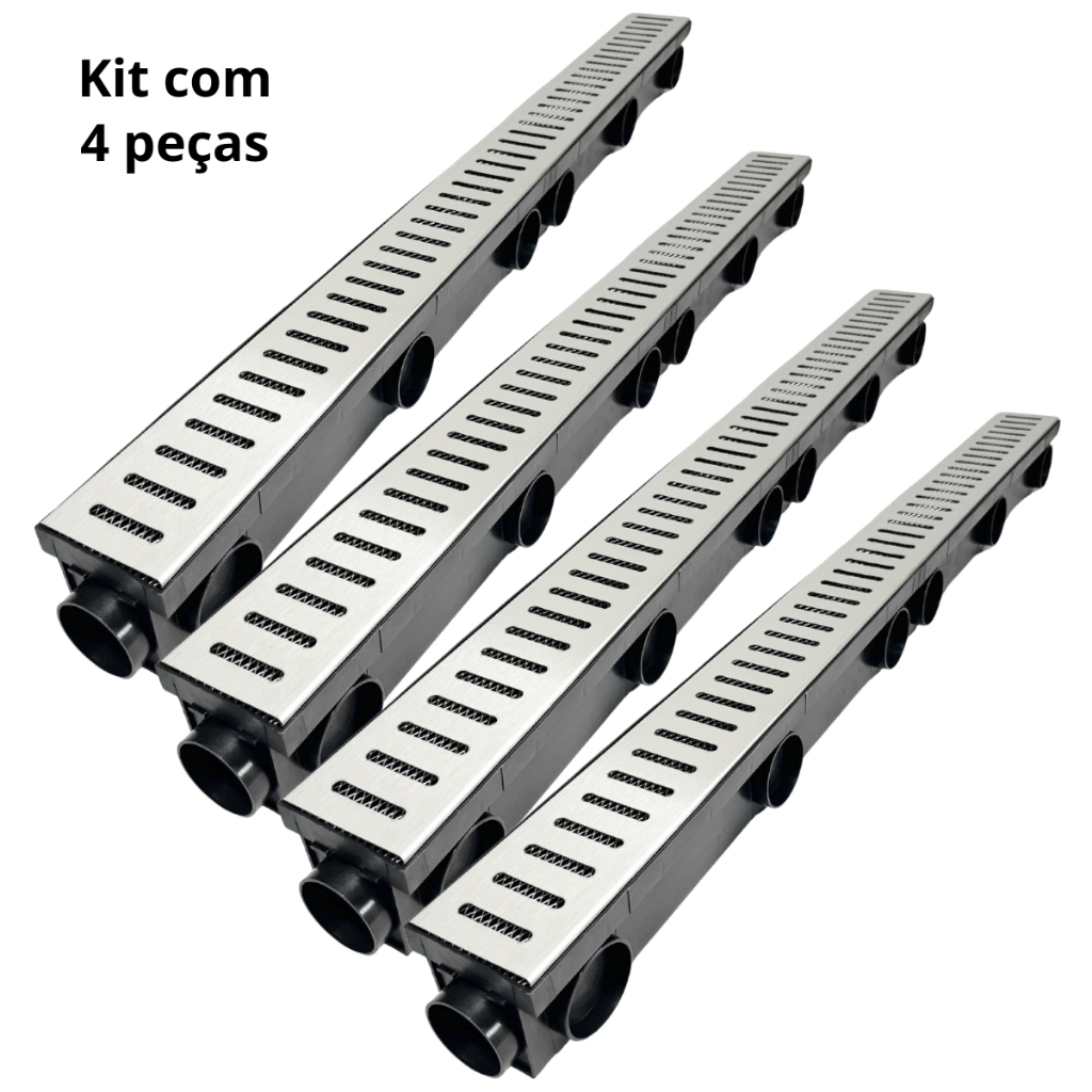 Kit 04 und Ralo Coletor grelha de Inox Linear 10x100 Tela Anti Inseto Escorpião Drenare Ver Fotos
