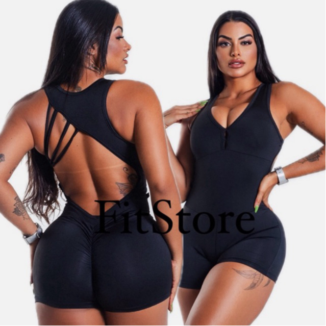 Macaquinho Feminino Suplex Argola Com Bojo Empina Bumbum Moda Fitness Academia (EXCELENTE QUALIDADE)