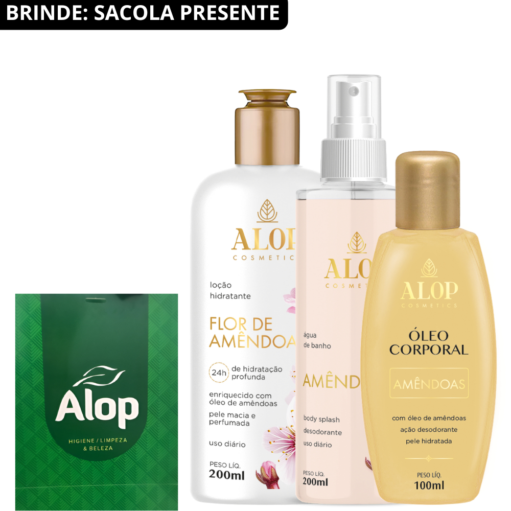 Kit Presente Especial - LOÇÃO HIDRATANTE + BODY SPLASH  + ÓLEO CORPORAL + BRINDE (SACOLA PRESENTE)