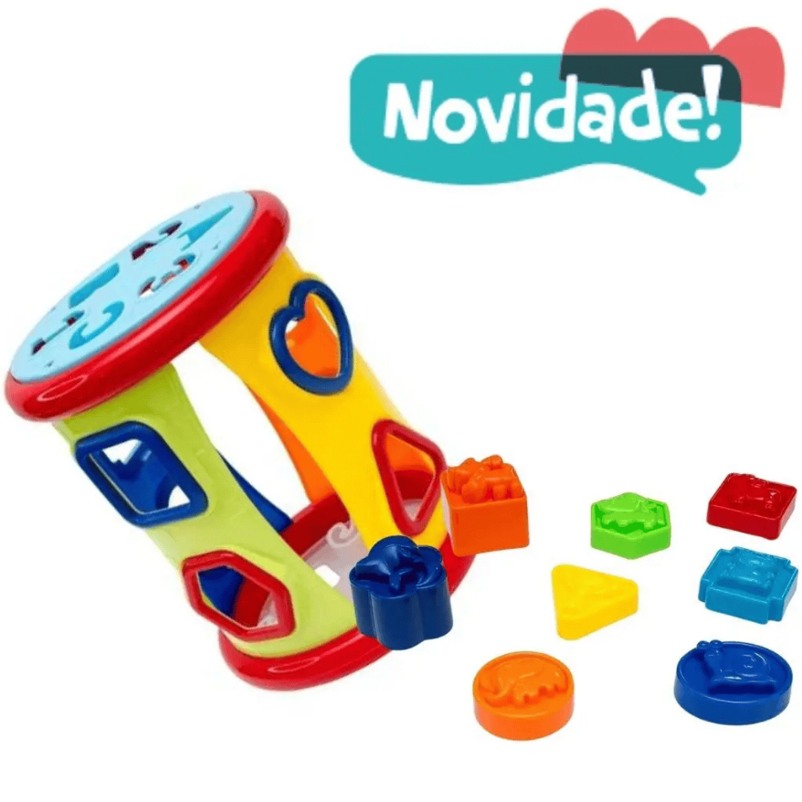 Cilindro Mágico Didático Bloco de Montar Encaixe - Pica Pau