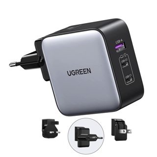 Carregador Rápido Ugreen Turbo Max. 65W 3 em 1 Usb A/C Preto em Oferta na Shopee