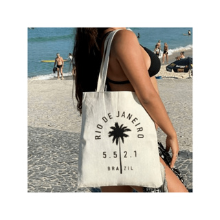 Ecobag Feminina 100% Algodão Estampa RJ +55 21 – Bolsa Leve, Urbana e Reutilizável em Oferta na Shopee