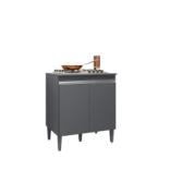 Balcão para Cooktop Para 4 ou 5 Bocas Cinza Fosco