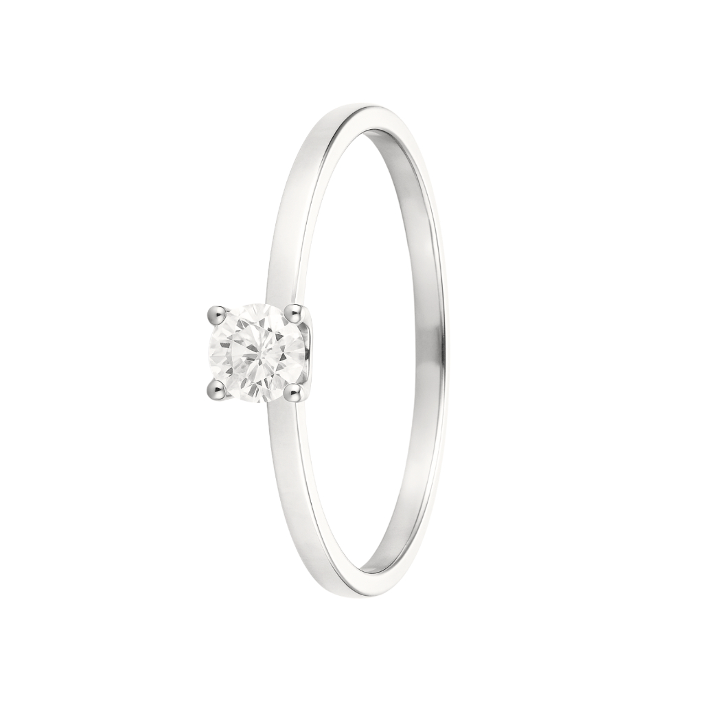 Anel Solitário Prata 925 Delicado com Zircônia  Joia Fina Feminina Elegante