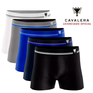 Kit 5 Cuecas Boxer Cavalera Sem Costura Poliamida Original em Oferta na Shopee