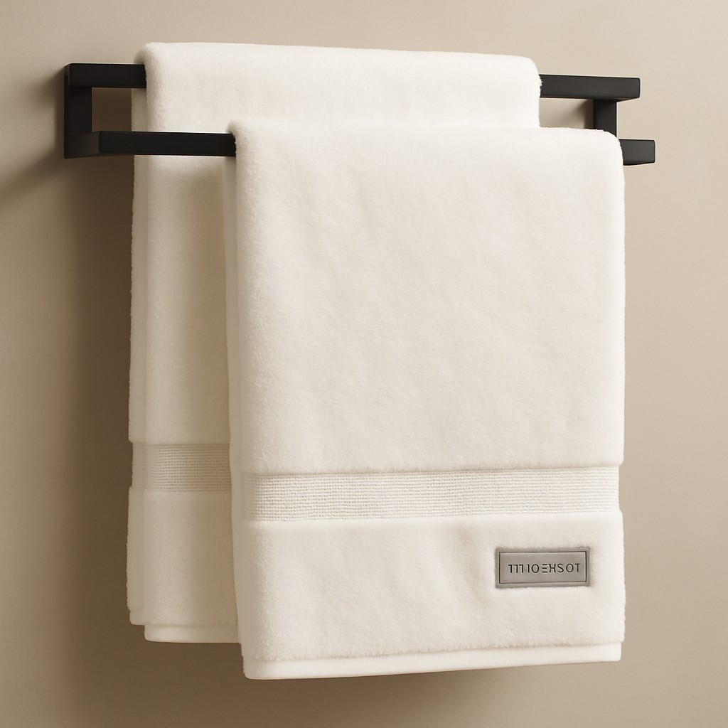 Suporte Para Toalha Toalheiro Duplo Porta Toalha De Parede Para Banheiro 50cm Preto