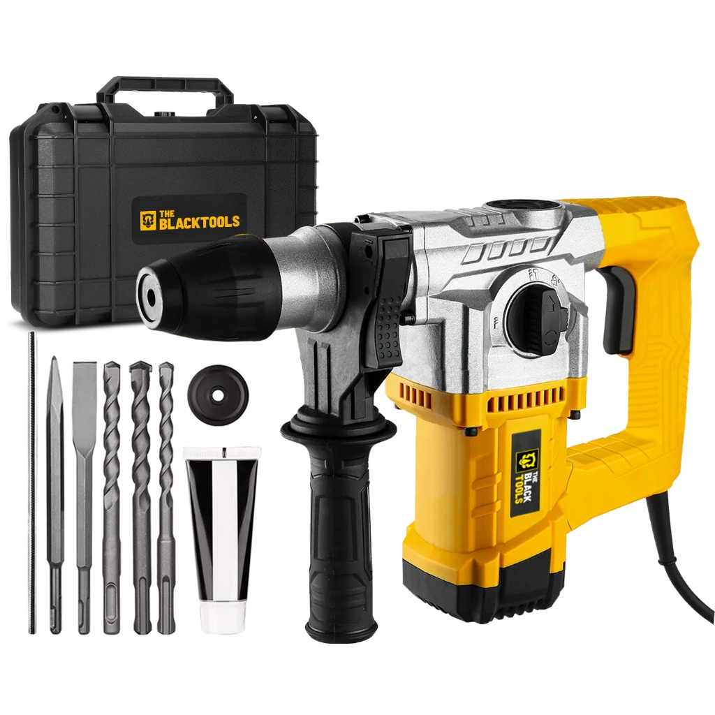 Martelete Perfurador Rompedor Professional 26mm 1100w Sds Plus 4j Com Acessorios The Black Tools em Oferta na Shopee