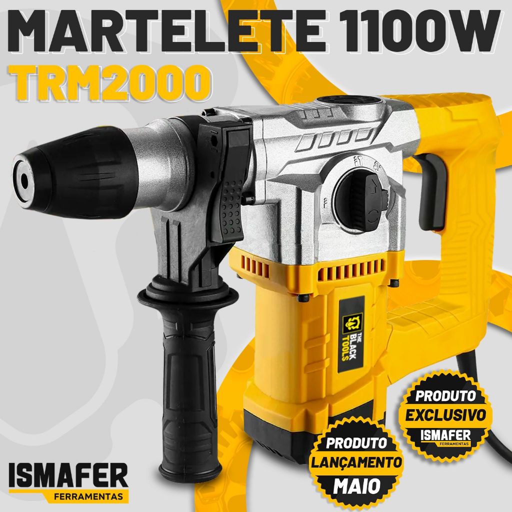 Martelete Rompedor Perfurador 1100w he Black Tools Com Maleta + Acessórios em Oferta na Shopee