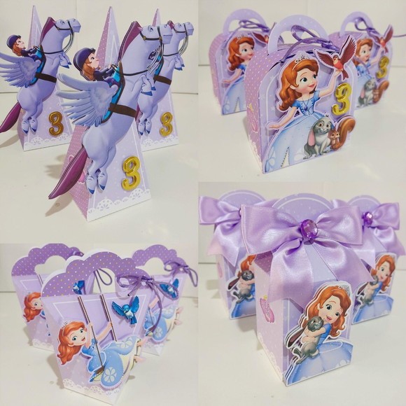 Kit 50 personalizados Princesa Sofia ,Lembrancinhas,Caixinhas,papelaria personalizadas -KIT PEGUE E MONTE