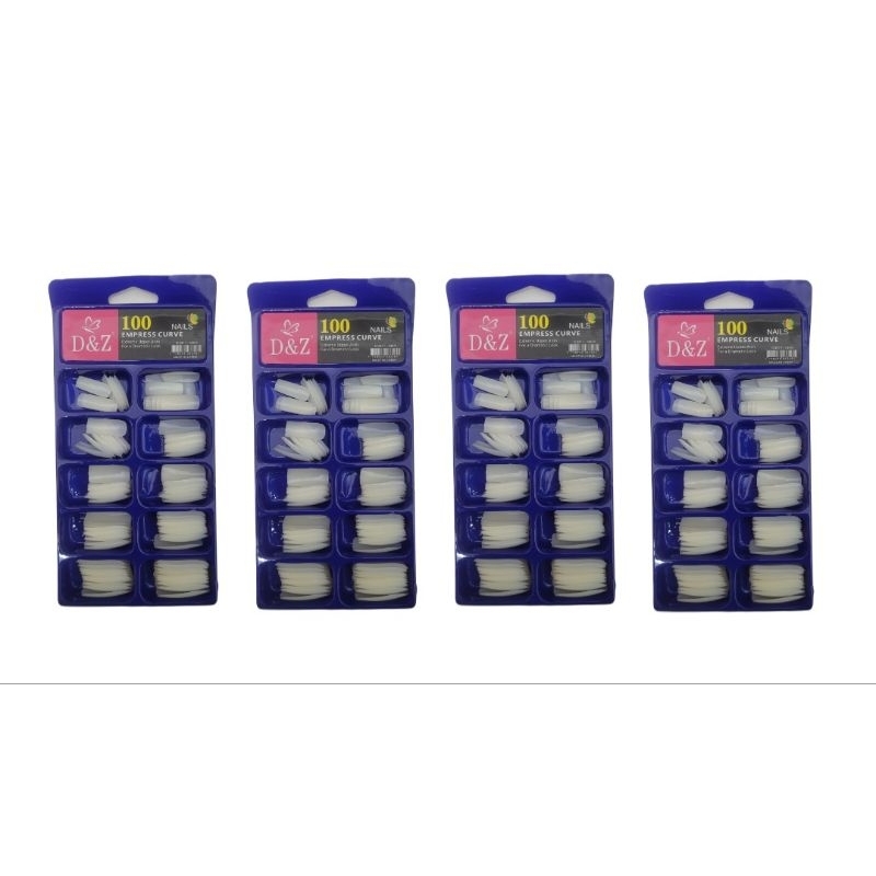 POSTIÇA QUADRADA Kit com 500 ou 100 unidades D&Z Unha Transparente ou leitosa Tip Postiça em Oferta na Shopee