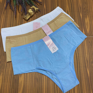 Kit 7 Calcinha Tangão Modeladora Plus Size Algodão Conforto Cintura Alta Dia a Dia Moda Feminina Moda Intima