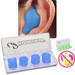 Protetor de Ouvido Natação Hammerhead Silicone Resistente Profissional Higiênico Reutilizável