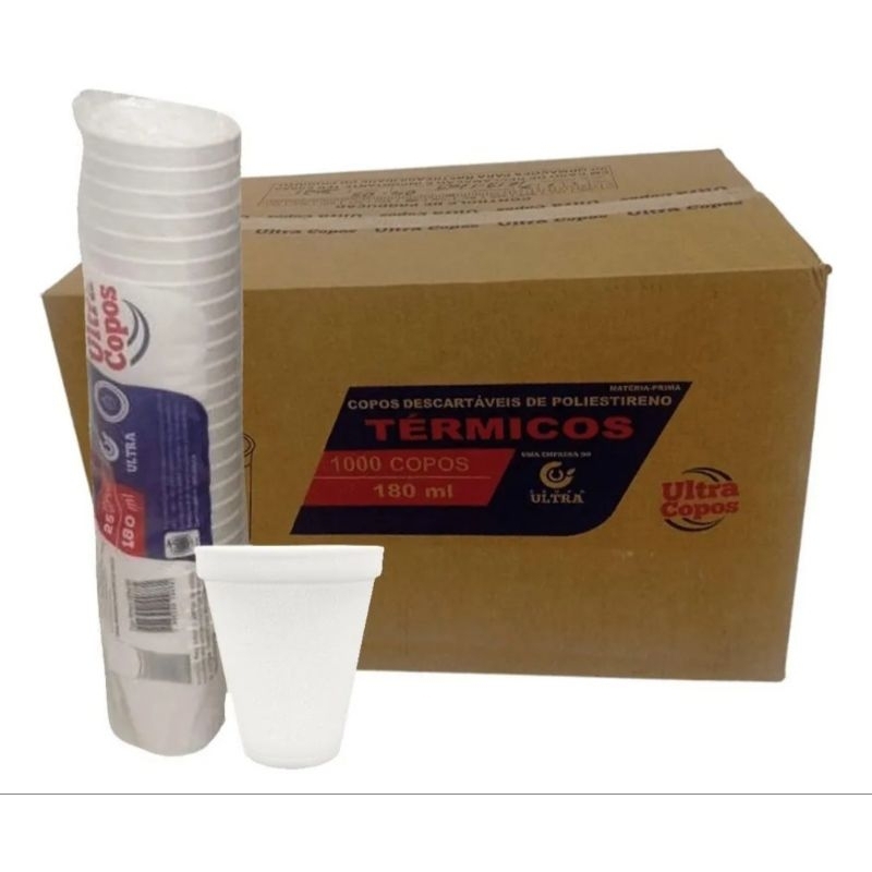 Copo termico de isopor 180ml, Ultracopos. em Oferta na Shopee