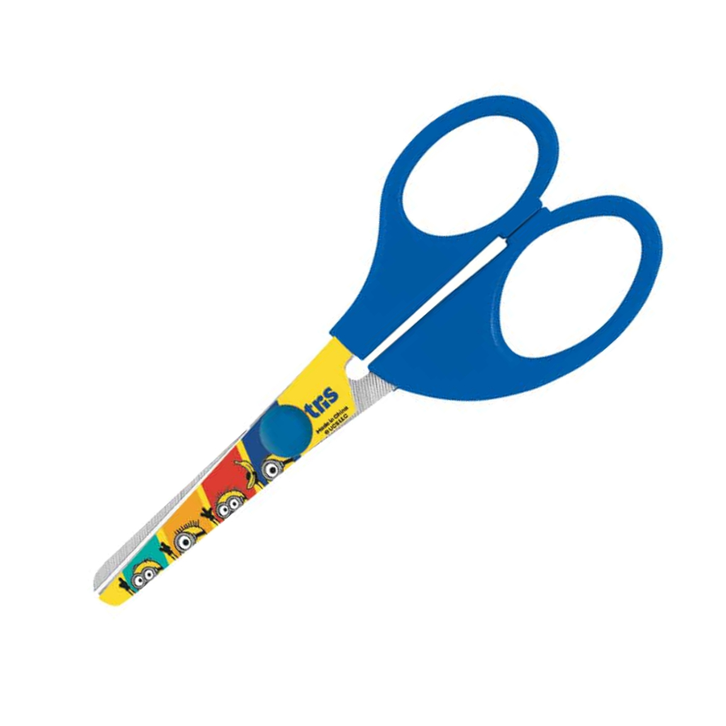 Tesoura Escolar Minions Lâmina Decorada 13cm - Tris