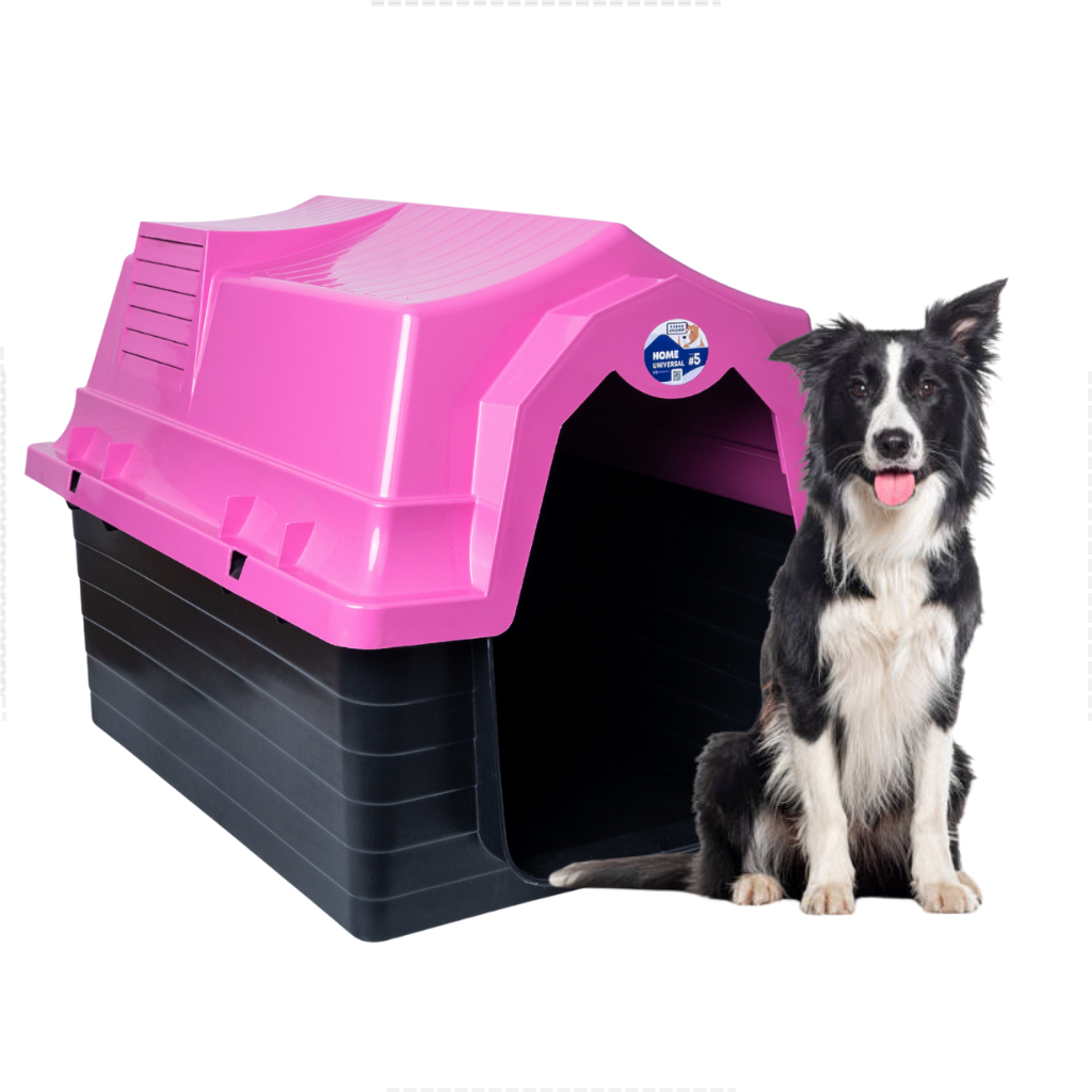 Casinha Para Cachorro Grande N5 Rosa Casa Pet Com Proteção Raios UV Desmontavel Resistente