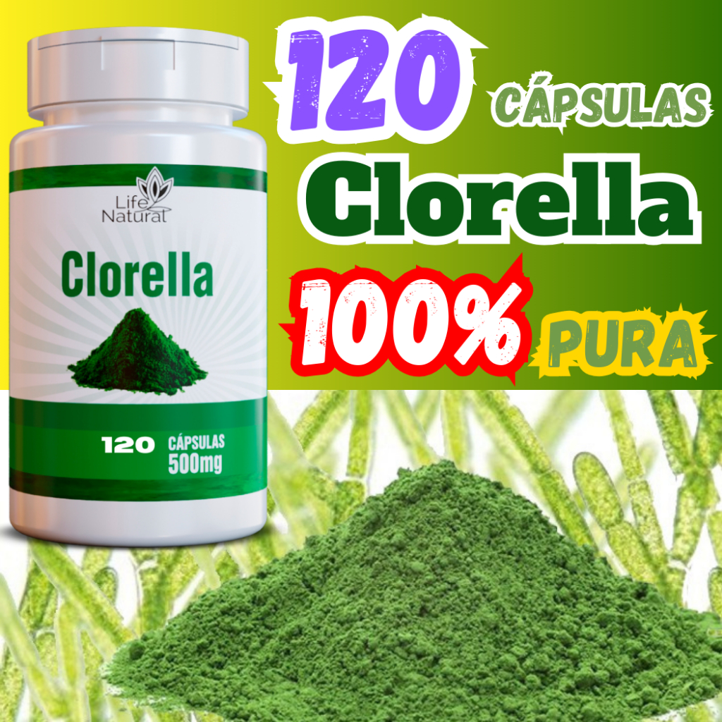 Clorella - 120 capsulas 500mg -  | Rico em Clorofila | Vegano