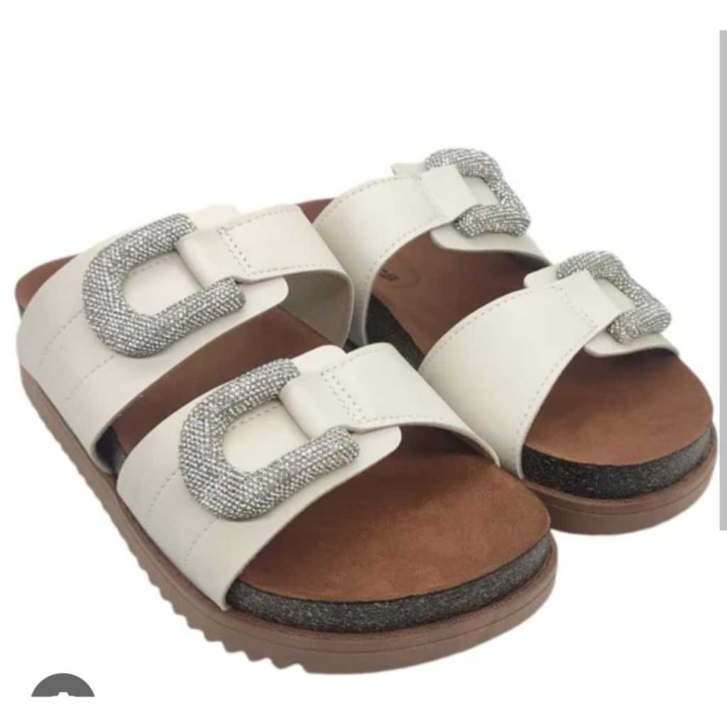 Sandália Moleca Birken com Strass na Fivela