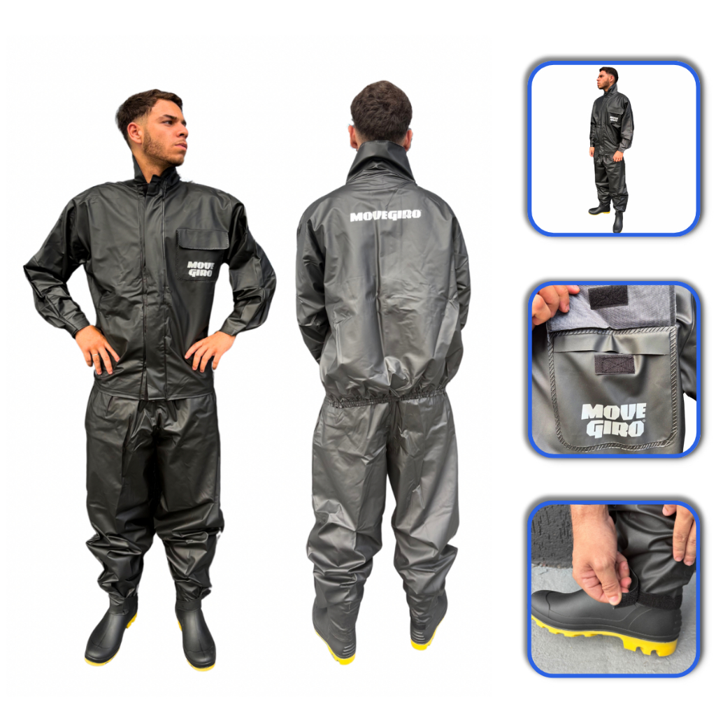 Capa de Chuva Moto Impermeável Conjunto Jaqueta + Calça Motoboy Adulto em Oferta na Shopee