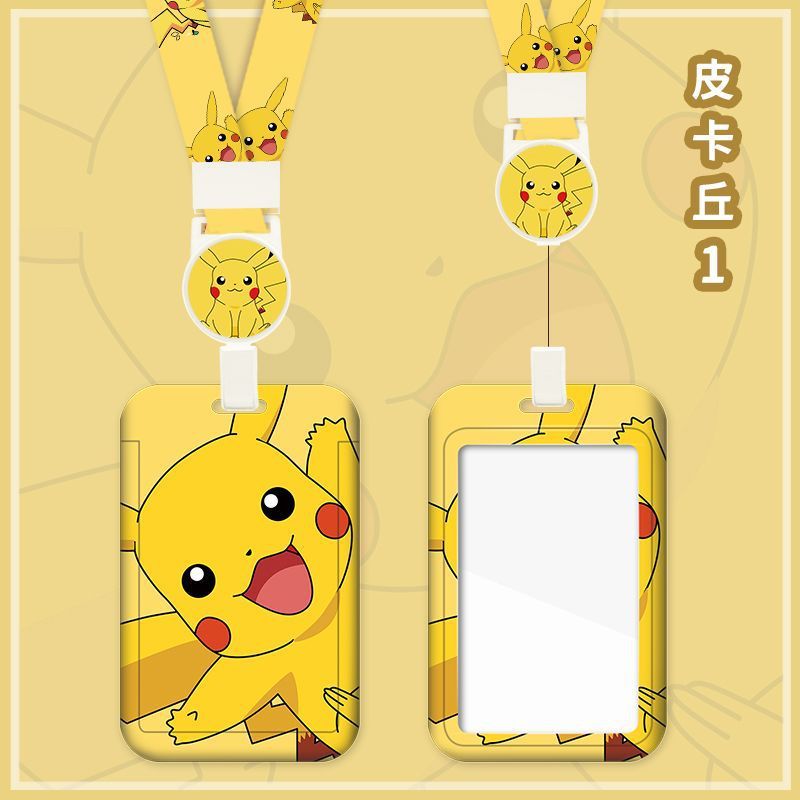Chaveiro com Cordão e Porta Crachá Pokemon Pikachu em Oferta na Shopee