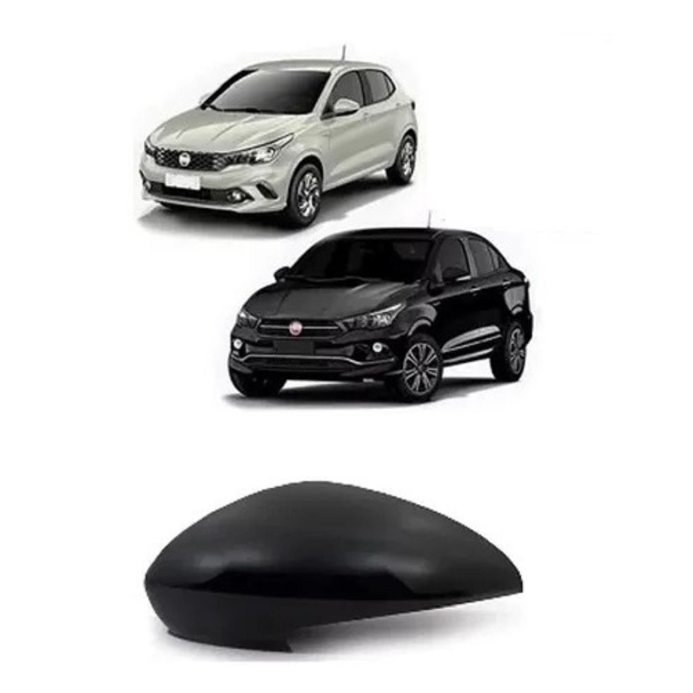 Capa do Retrovisor Fiat Argo 2017 a 2023 - Cronos - Preto Fosco - Com pisca no Retrovisor