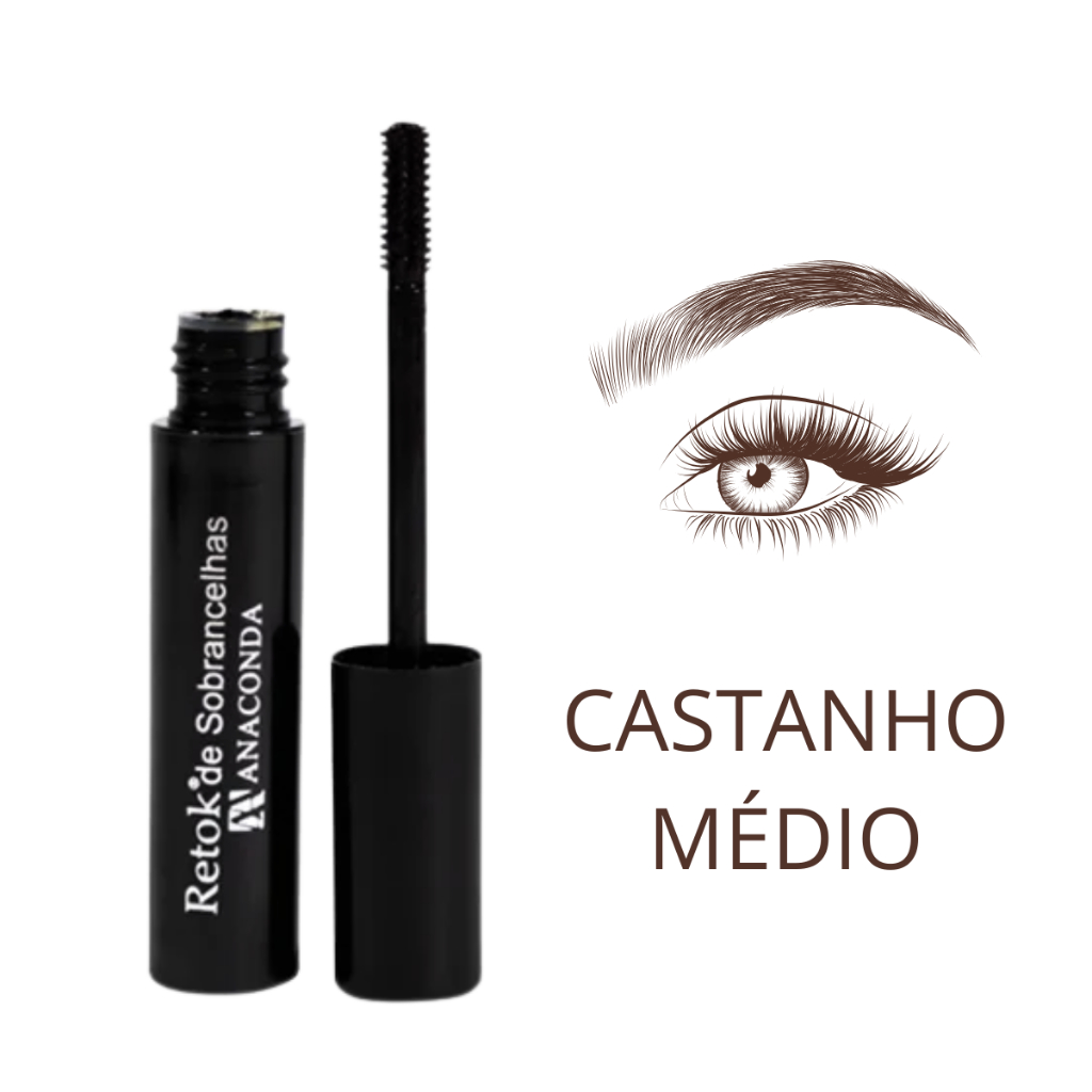 Máscara de Sobrancelhas Castanho Médio Retok Liquido Alta Pigmentação - Anaconda Cosméticos