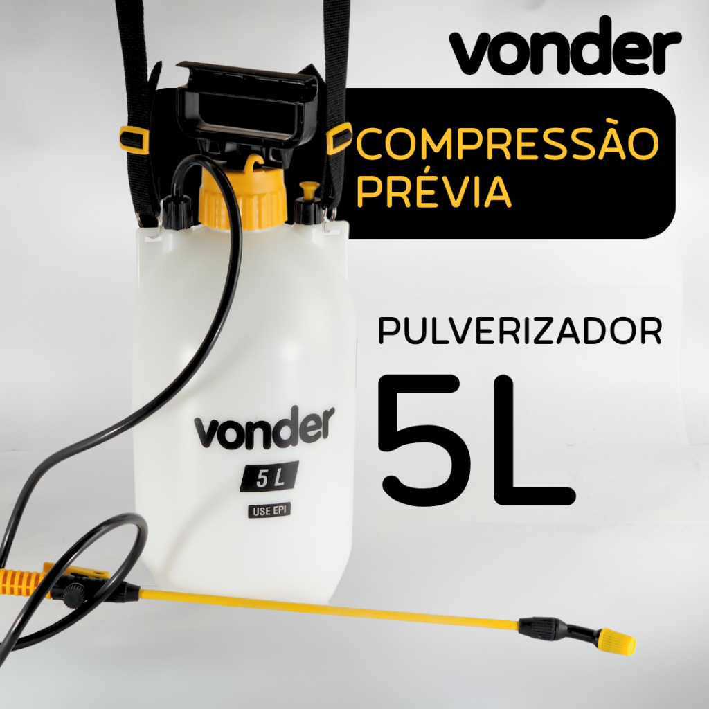 Pulverizador 5 Litros, 2L e 1,5L Agrícola Leve Jato Regulável Alça lateral Jardinagem - VONDER em Oferta na Shopee