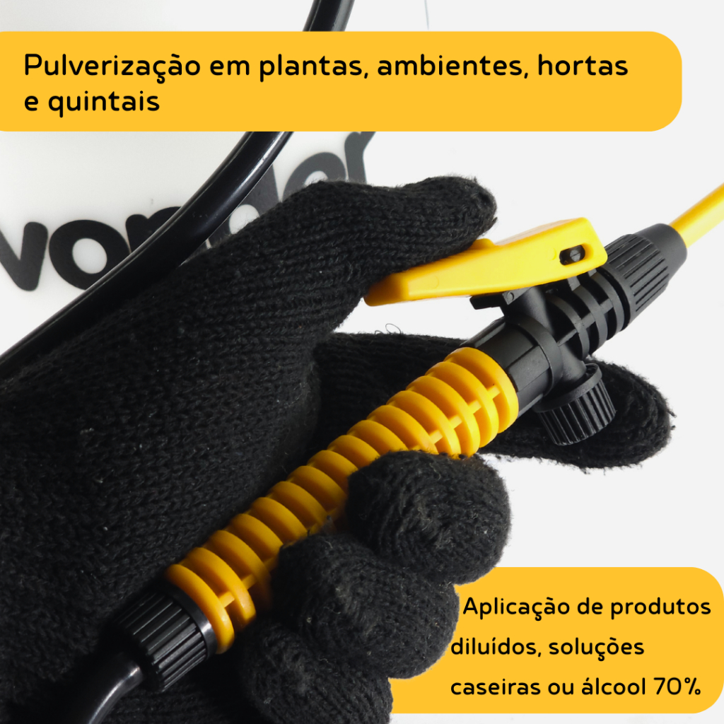 Pulverizador 5 Litros, 2L e 1,5L Agrícola Leve Jato Regulável Alça lateral Jardinagem - VONDER