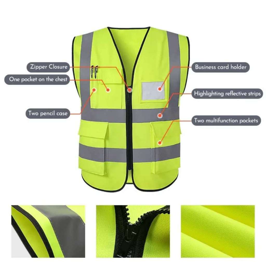 colete refletivo amarelo unissex [ com bolso e zíper ] - C&S BAZAR - em Oferta na Shopee