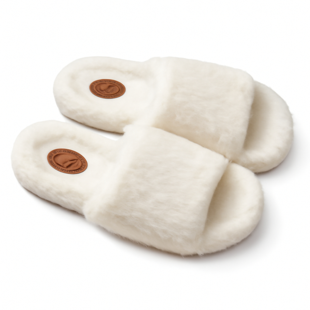 Pantufa Moderna Feminina Peluciada Fofinha Pelinhos Antiderrapante Puff