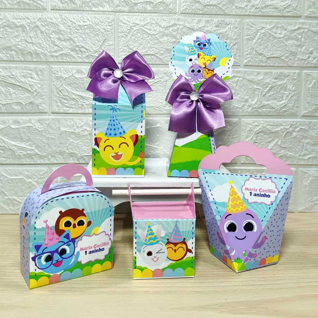 Kit Personalizados caixinhas BOLOFOFO MENINA Lembrancinha aniversário-Festa PEGUE E MONTE