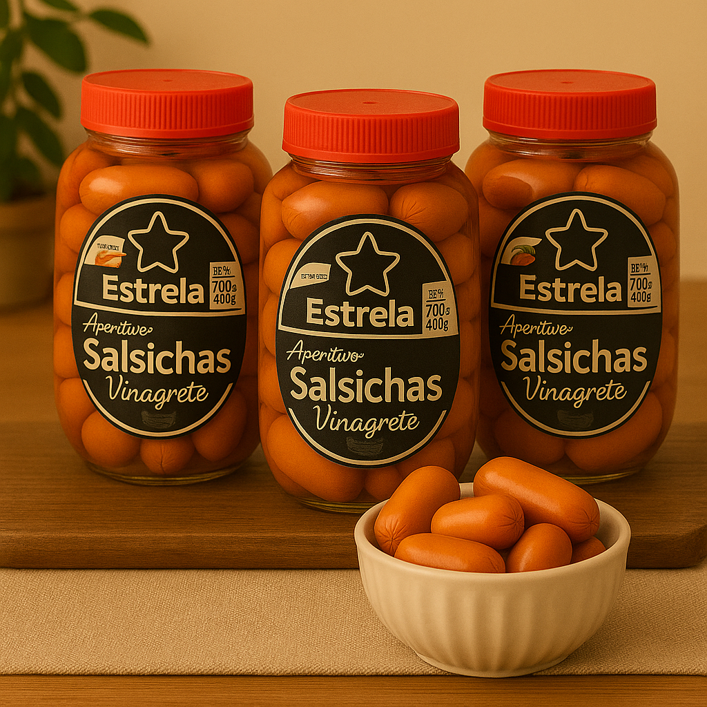 03 Potes de Salsicha Vinagrete Aperitivo em Conserva Petisco Prazo de Validade Longo em Oferta na Shopee