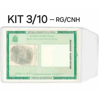 CAPINHA PLÁSTICA PROTETORA PARA DOCUMENTOS RG CPF CNH KIT 3/10 em Oferta na Shopee