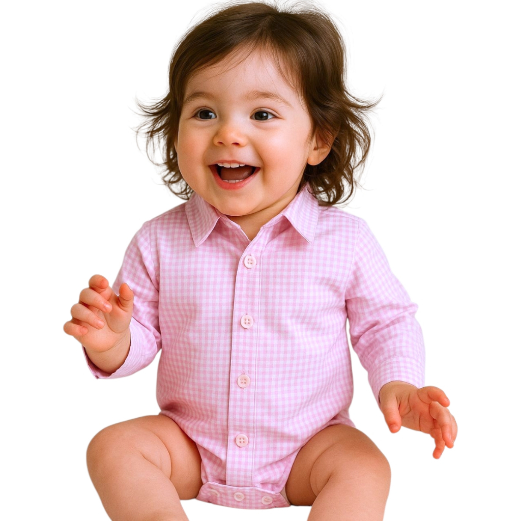 Body Xadrez Rosa Bebê Menina 100% Algodão Festa Junina Julina Country em Oferta na Shopee