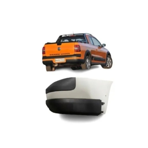 Ponteira Polaina Traseira Saveiro Cross G5 G6 2010 a 2016 Com Suporte Sensor + moldura Inferior
