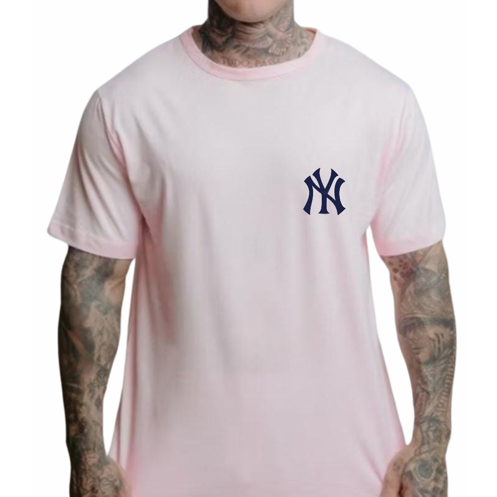Camiseta Masculina Camisa Blusa NY 100% Algodão Estampada Feminina Slim Casual Diversas Cores