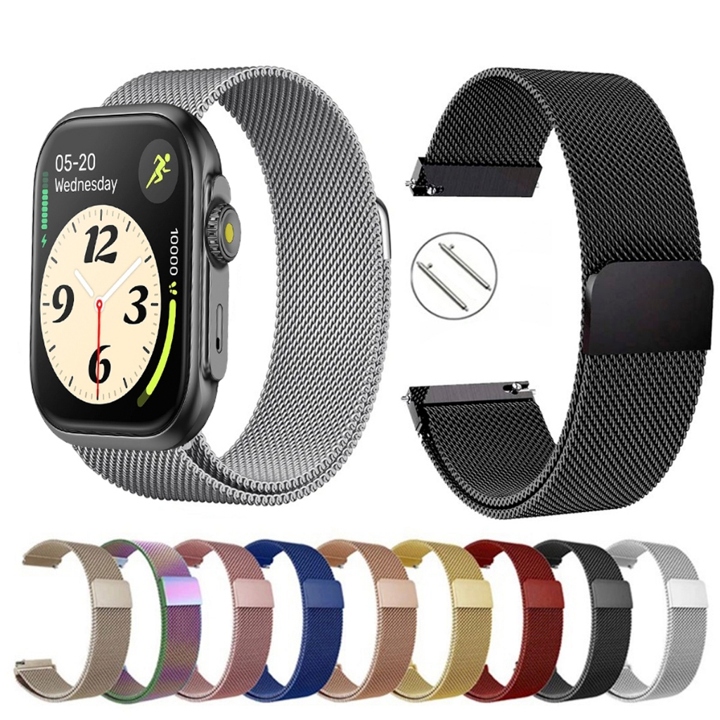 Pulseira de 22mm milanesa aço inox para Smartwatch Bettdow FB041 de Engate Rapido Pronta entrega no Brasil
